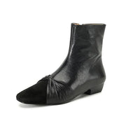Isyou ibeauty Twist-front strappy Leather Short Boots Ankle Boots Y2632 Boots Y2632 Black US5/EU34 Leather lining