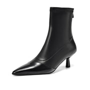 Isyou ibeauty Pointed Toe Kitten Heel Ankle Boots Short Boots Y2598 Boots Y2598 Black US5/EU34 Leather lining