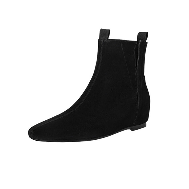 Women's Suede Upper  Hidden Heel Ankle Boots Y2541