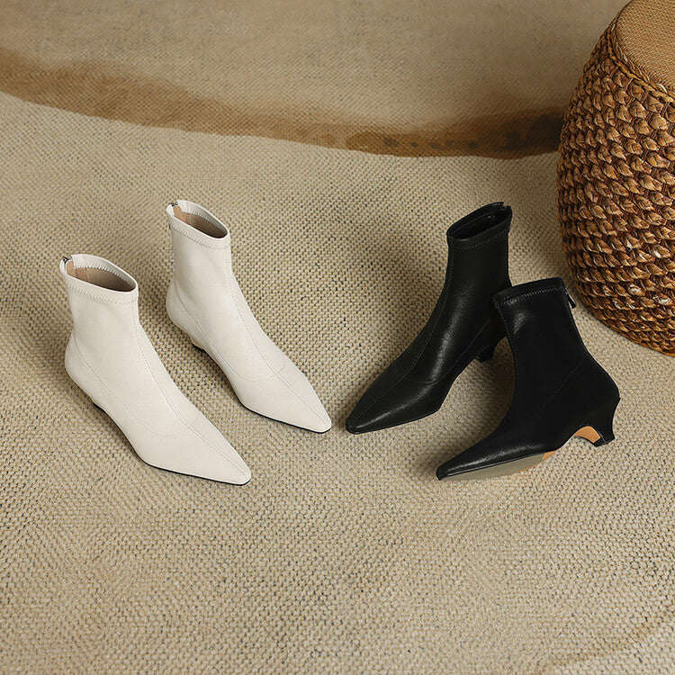 Women's Pointed Toe Wedge Heel Stretch Ankle Boots Y2548 Boots Y2548