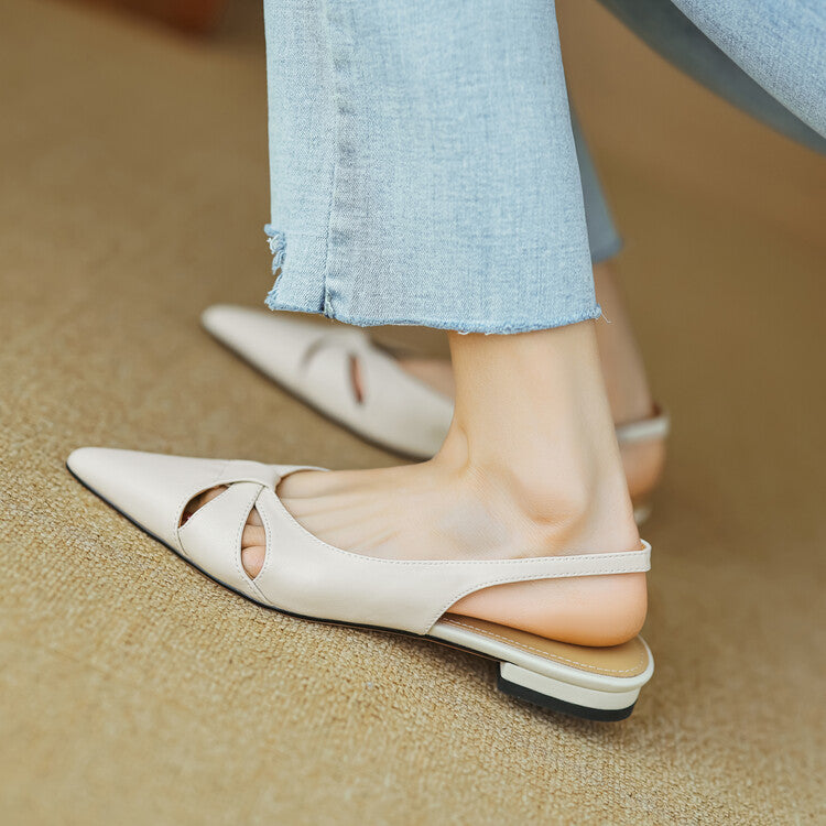 Ladies Pointy Toe Slingback Flats