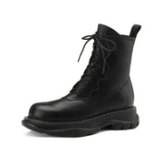 Isyou ibeauty Leather Platform Combat Boots Short Boots Ankle Boots Y2627 Boots Y2627 Black US5/EU34