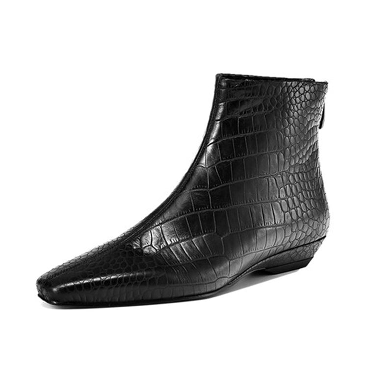 Ladies Pointed Toe Leather Ankle Boots Y2512 Ankle Boots Y2512 Black US5/EU34