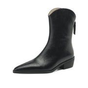 Isyou ibeauty Pointed Toe Thickened Fleece Lining Ankle Boots Y2582 Boots Y2582 Black US5/EU34