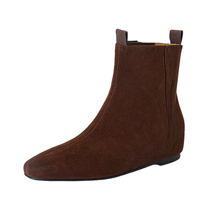 Women's Suede Upper Hidden Heel Ankle Boots Y2541 Ankle Boots Y2541 Brown US5/EU34