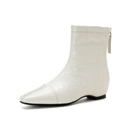 Women's Pointed-Toe Ankle Boots with Hidden Heel Y2736 Boots Y2736 White Leather lining US5/EU34