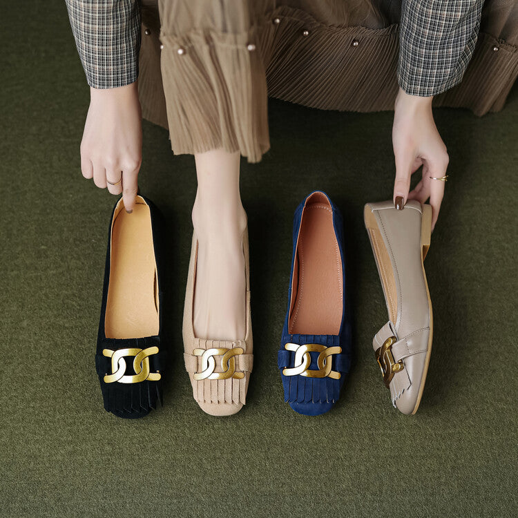 Round Toe Suede Flat Shoes