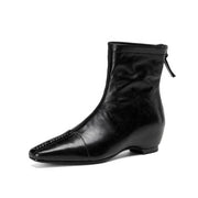 Women's Pointed-Toe Ankle Boots with Hidden Heel Y2736 Boots Y2736 Black Leather lining US5/EU34