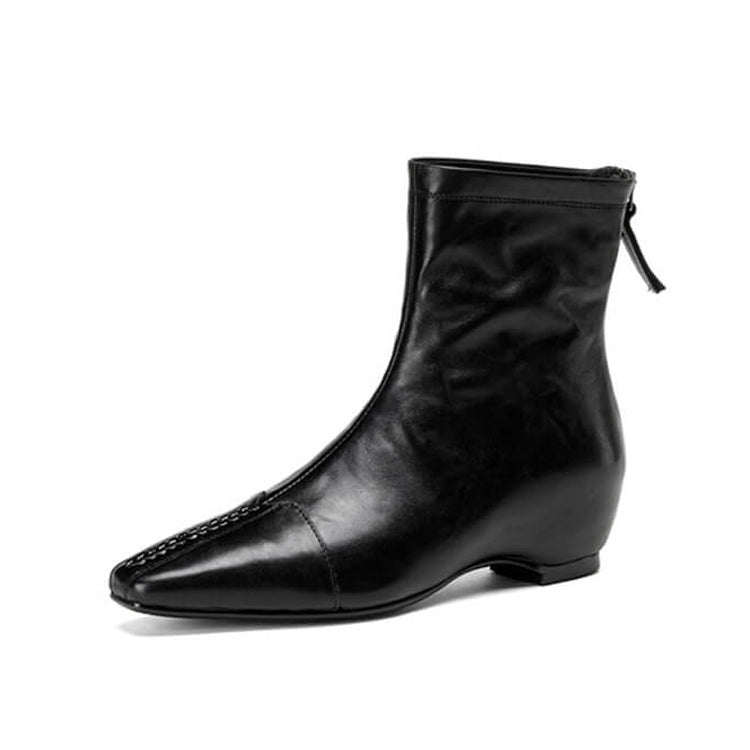 Women's Pointed-Toe Ankle Boots with Hidden Heel Y2736 Boots Y2736 Black Leather lining US5/EU34