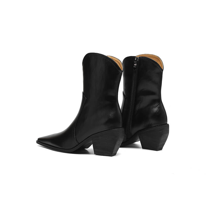 Women's Genuine Leather Western Ankle Boots Y2751 Boots Y2751