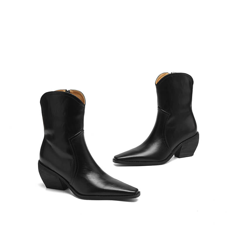 Women's Genuine Leather Western Ankle Boots Y2751 Boots Y2751