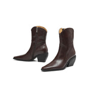 Women's Genuine Leather Western Ankle Boots Y2751 Boots Y2751