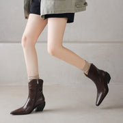 Women's Genuine Leather Western Ankle Boots Y2751 Boots Y2751