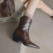 Women's Genuine Leather Western Ankle Boots Y2751 Boots Y2751