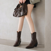 Women's Genuine Leather Western Ankle Boots Y2751 Boots Y2751