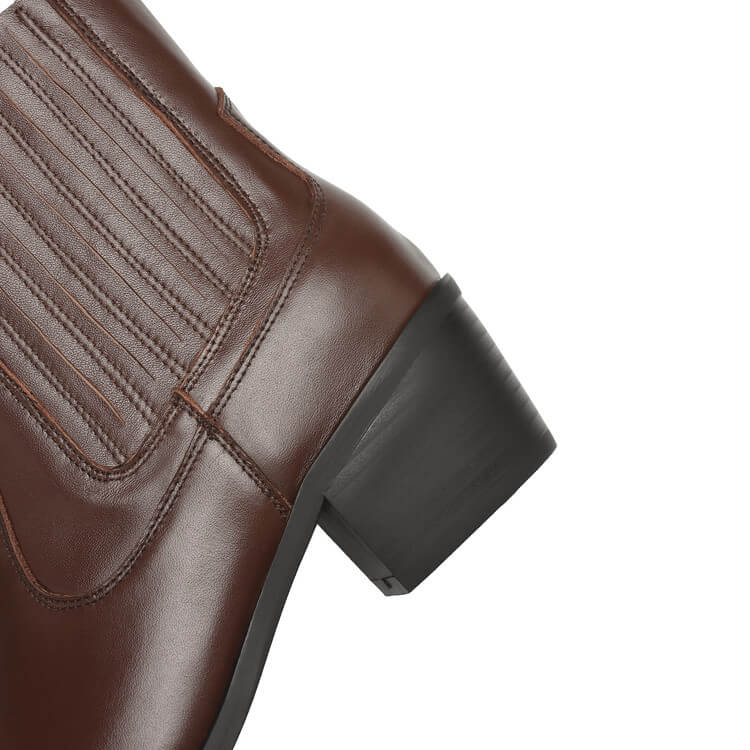 Women’s Handmade Leather Ankle Boots with Metal Tip Y2750 Boots Y2750