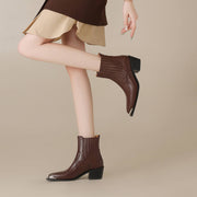 Women’s Handmade Leather Ankle Boots with Metal Tip Y2750 Boots Y2750