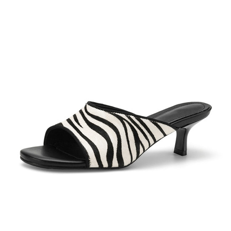 Haircalf Kitten Heel Mules in Genuine Leather Y2788