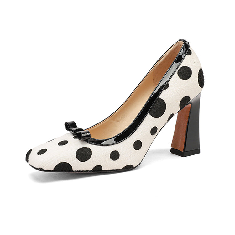 Vintage Bow Pumps with Block Heel Y2888