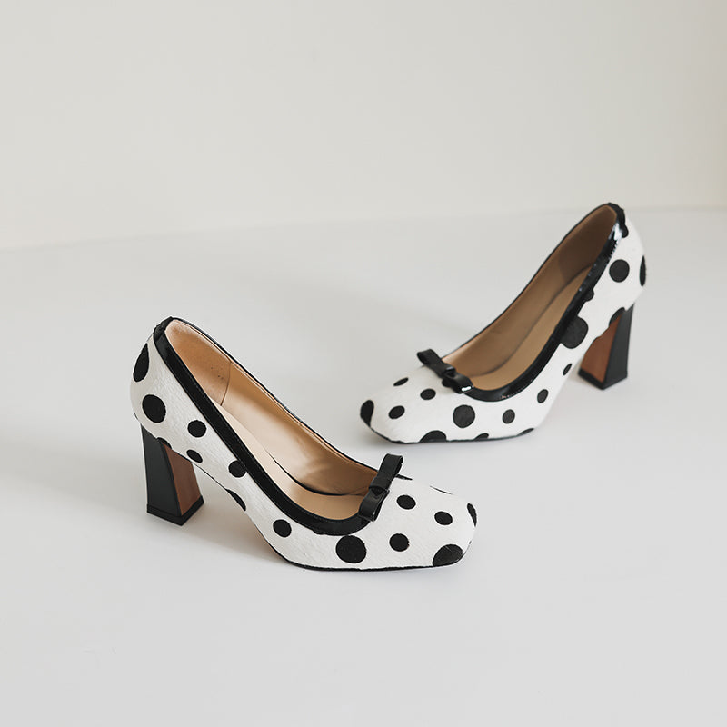 Vintage Bow Pumps with Block Heel Y2888