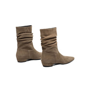 Women's Suede Slouch Mid-Calf Boots – Pointed Toe Comfortable Fall Winter Ankle Boots Y2748 Boots Y2748