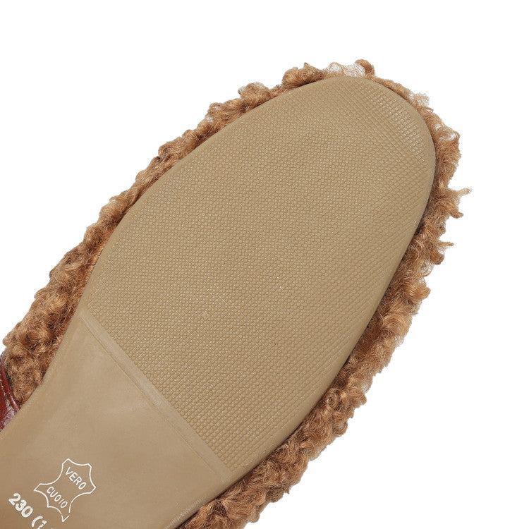 Handmade Wool Blend Mary Jane Flats – Warm Fleece-Lined Winter Shoes Y2754 Flats Y2754