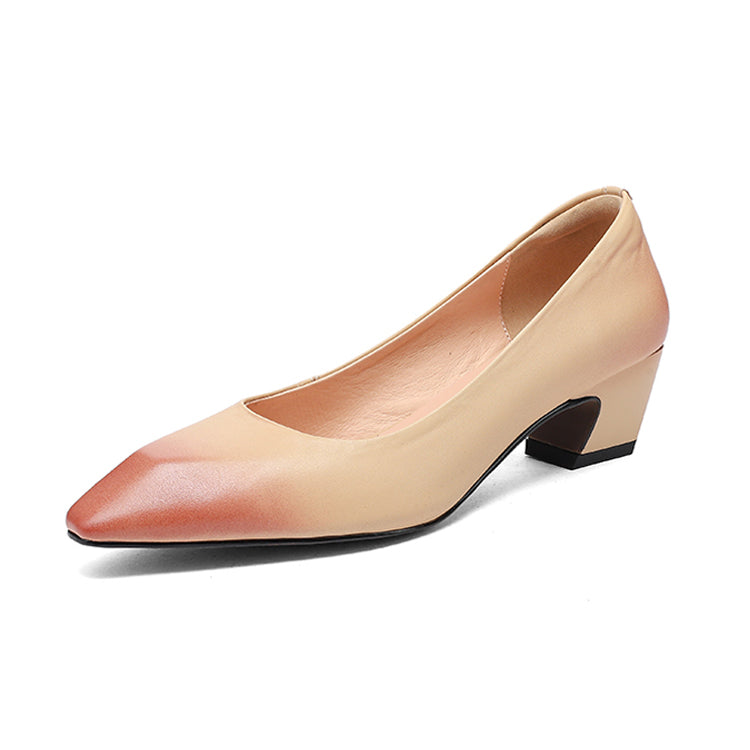 Minimal Washed Leather Pumps Y2786