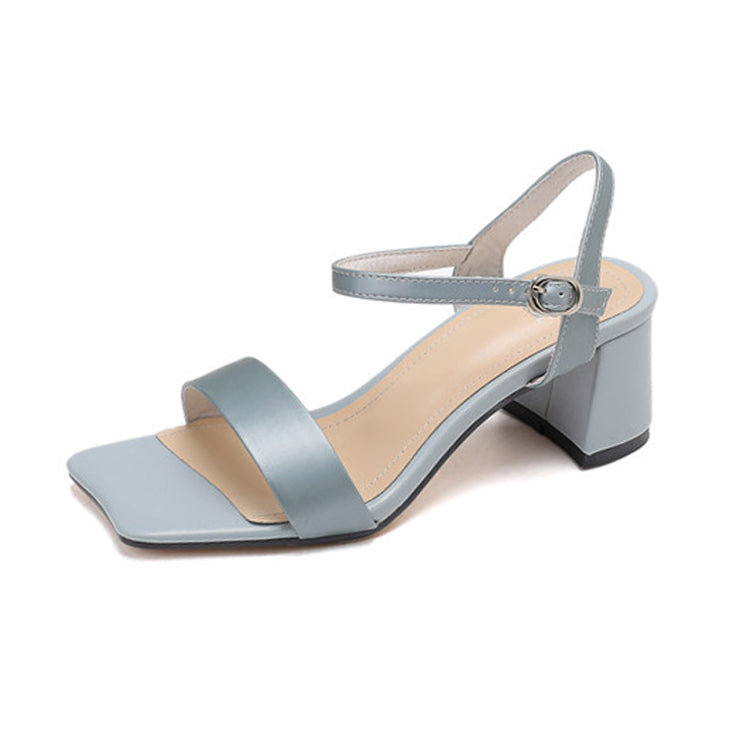 Minimalist Sheepskin Block Heel Sandals Y2863