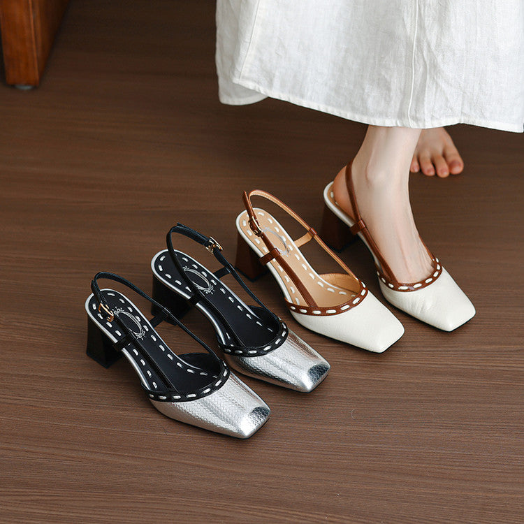Minimal Lambskin Slingback Pumps Y2787
