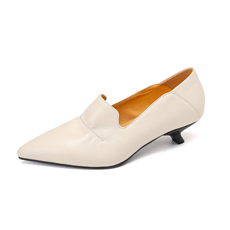 Pointed-Toe Sheepskin Loafers with Sculptural Heel Y2849