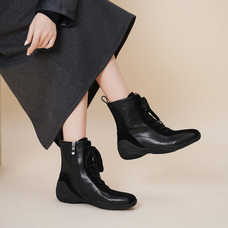 Square-Toe Leather German Army Trainer (GAT) Ankle Boots Y2763 Boots Y2763