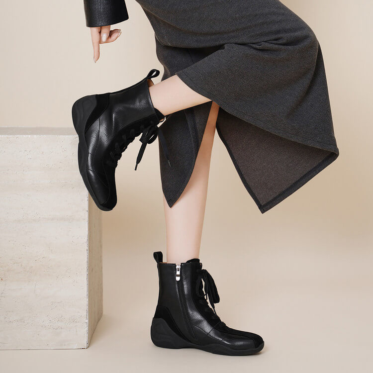 Square-Toe Leather German Army Trainer (GAT) Ankle Boots Y2763 Boots Y2763