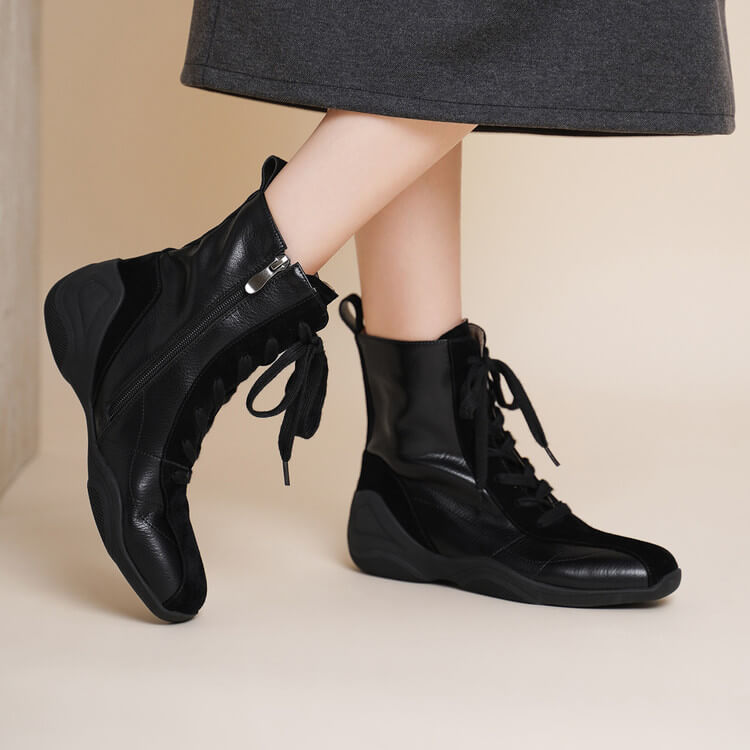 Square-Toe Leather German Army Trainer (GAT) Ankle Boots Y2763 Boots Y2763