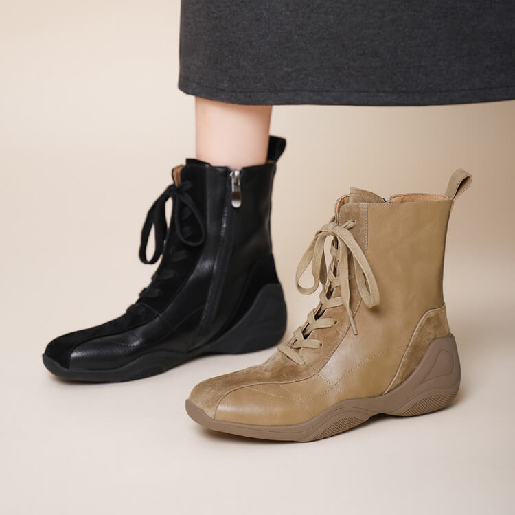 Square-Toe Leather German Army Trainer (GAT) Ankle Boots Y2763 Boots Y2763