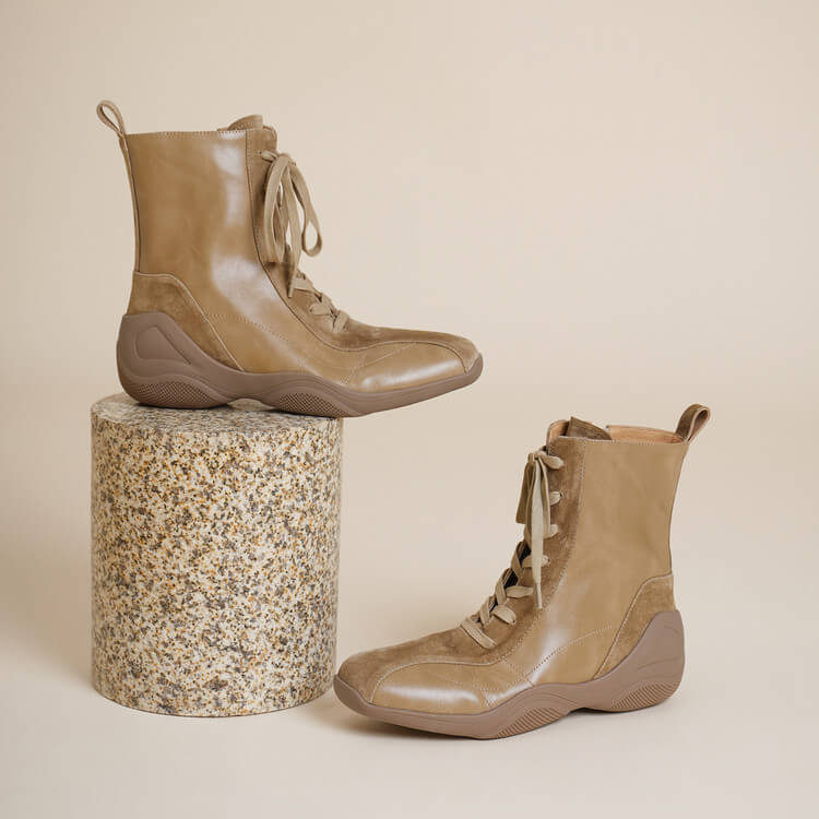 Square-Toe Leather German Army Trainer (GAT) Ankle Boots Y2763 Boots Y2763