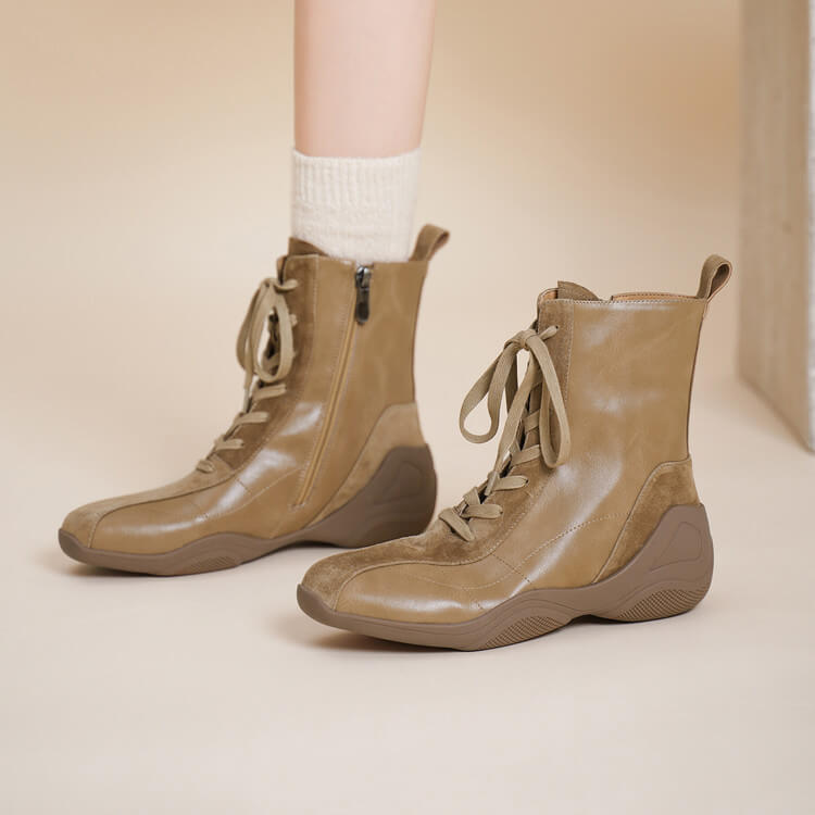 Square-Toe Leather German Army Trainer (GAT) Ankle Boots Y2763 Boots Y2763