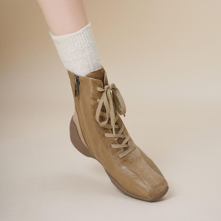 Square-Toe Leather German Army Trainer (GAT) Ankle Boots Y2763 Boots Y2763