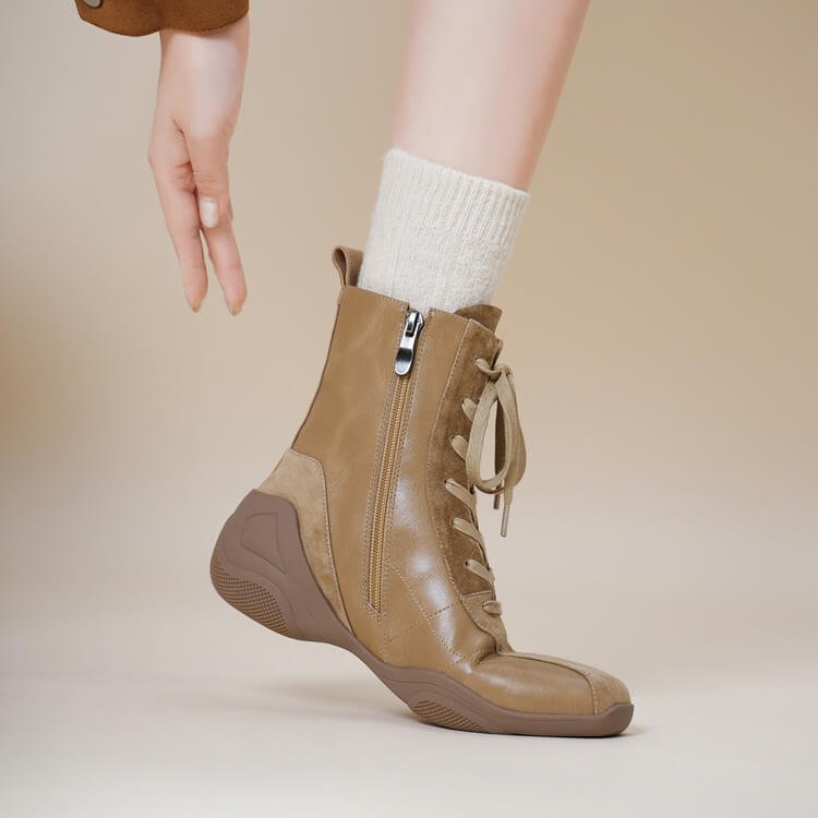 Square-Toe Leather German Army Trainer (GAT) Ankle Boots Y2763 Boots Y2763