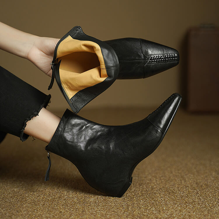 Women's Pointed-Toe Ankle Boots with Hidden Heel Y2736 Boots Y2736