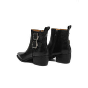 Women's Square-Toe Ankle Boots with Double Buckles | Genuine Leather Y2752 Boots Y2752