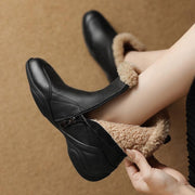 Women's Square-Toe Shearling Ankle Boots Y2764 Boots Y2764