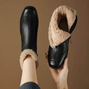 Women's Square-Toe Shearling Ankle Boots Y2764 Boots Y2764