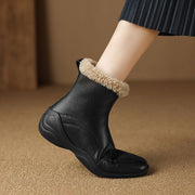 Women's Square-Toe Shearling Ankle Boots Y2764 Boots Y2764