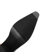 Women’s Snake-Print Leather Pointed-Toe Ankle Boots Y2743 Boots Y2743