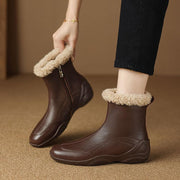 Women's Square-Toe Shearling Ankle Boots Y2764 Boots Y2764
