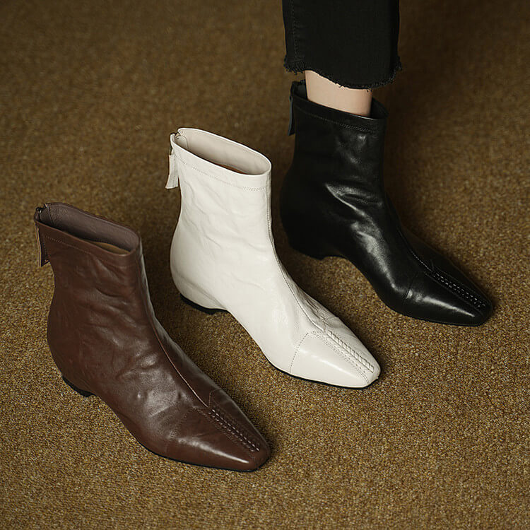 Women's Pointed-Toe Ankle Boots with Hidden Heel Y2736 Boots Y2736