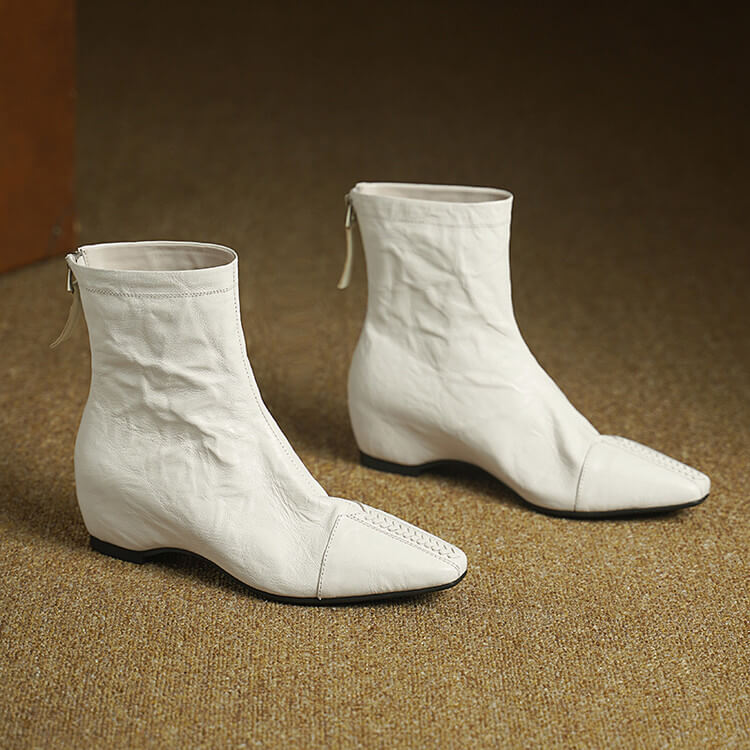 Women's Pointed-Toe Ankle Boots with Hidden Heel Y2736 Boots Y2736