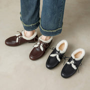Women’s Genuine Leather Warm ShearlingLoafer Flats Y2768 Flats Y2768