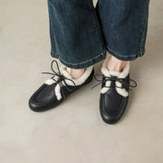 Women’s Genuine Leather Warm ShearlingLoafer Flats Y2768 Flats Y2768