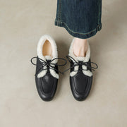 Women’s Genuine Leather Warm ShearlingLoafer Flats Y2768 Flats Y2768
